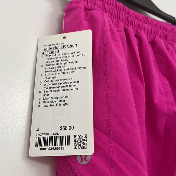 NWT Lululemon Hotty Hot Low-rise Lined Short 4” Size 4 (Purple Highlight) - Picture 4 of 7